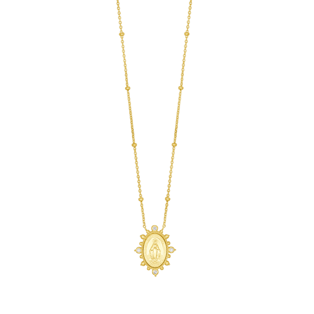 MIRACULOUS MEDAL NECKLACE - GOLDEN SILVER