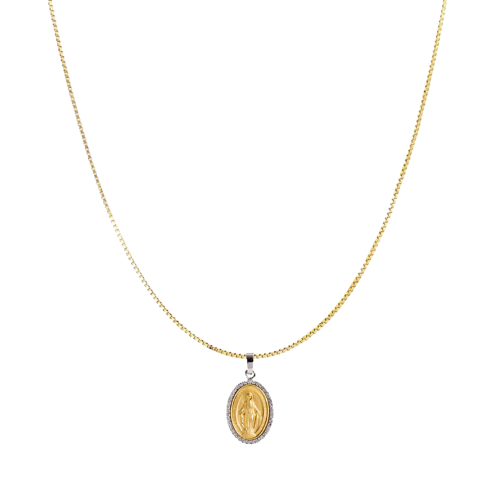 MIRACULOUS MEDAL NECKLACE - DIAMONDS - GOLD