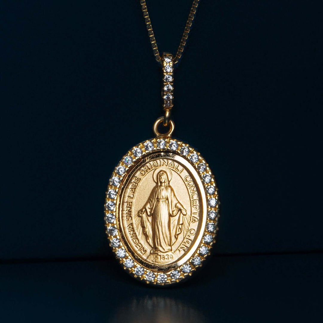 MIRACULOUS MEDAL - ZIRCONIA IN GOLD
