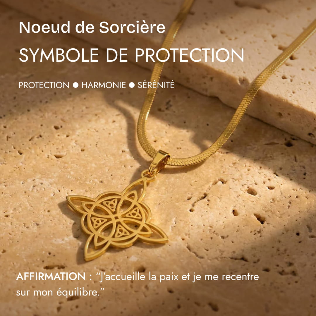 "Eternal Protection" Pendant - Witch's Knot, Flat Chain