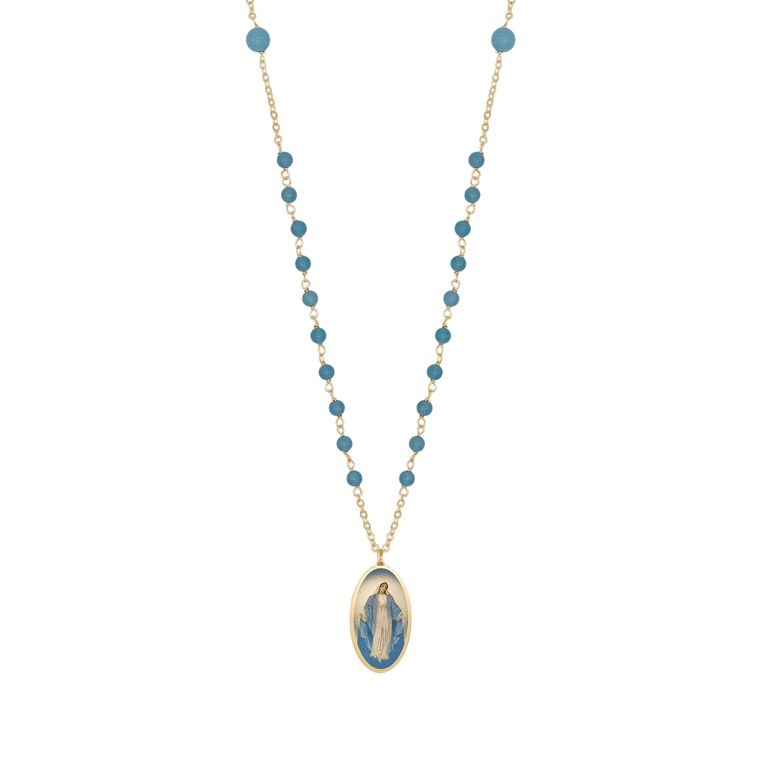 MIRACULOUS MEDAL - BEADED NECKLACE