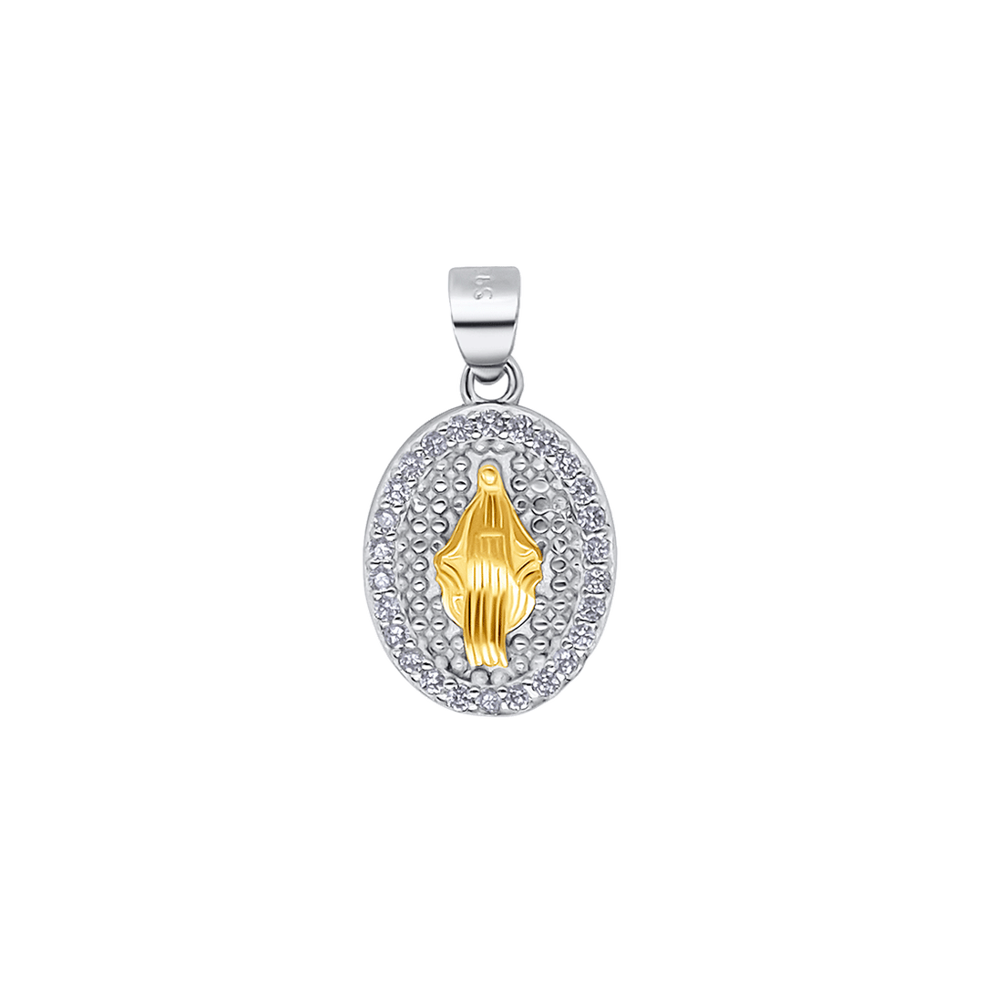 OUR LADY OF GRACE - HANGER - BICOLOR SILVER