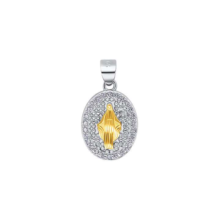 OUR LADY OF GRACE - HANGER - BICOLOR SILVER