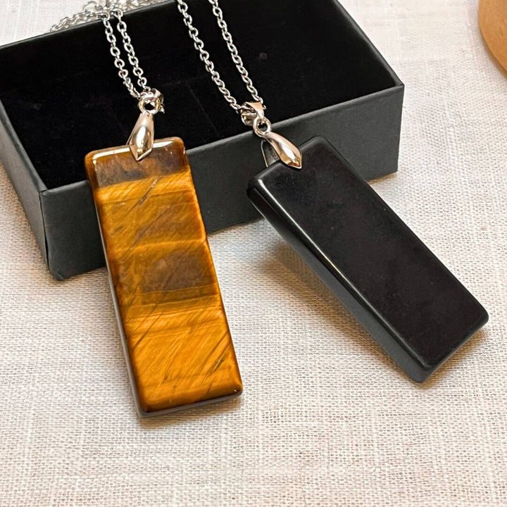 "Elegance & Power" Pendant in Tiger's Eye or Black Obsidian