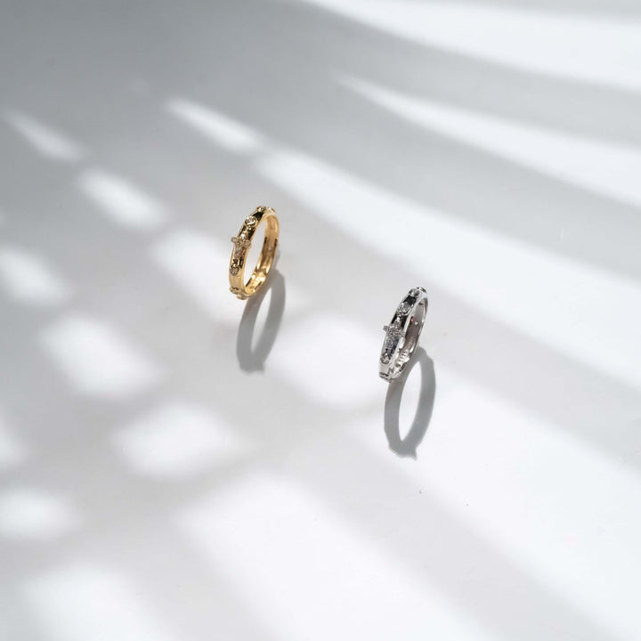 ROSARY RING - SILVER - ZIRCONIA