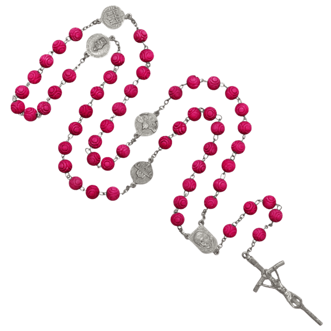 SCENTED ROSE PETAL ROSARY - METAL