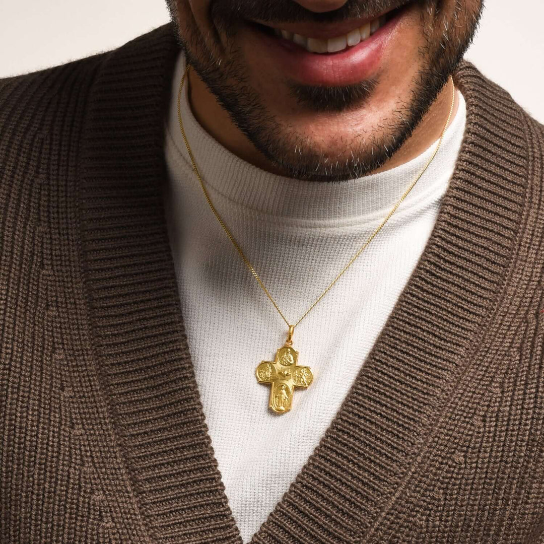 SCAPULAR - CROSS PENDANT - GOLD