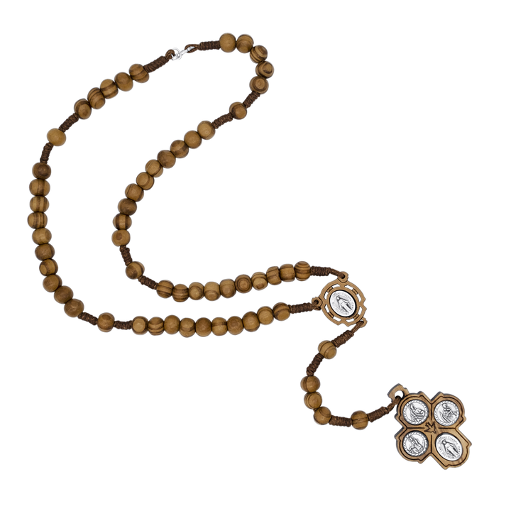 SCAPULAR ROSARY - WOOD AND ROPE