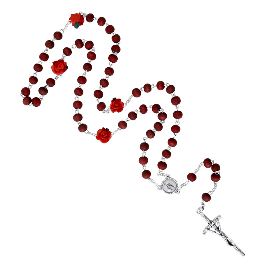 SCENTED ROSARY - ROSE PETAL - METAL