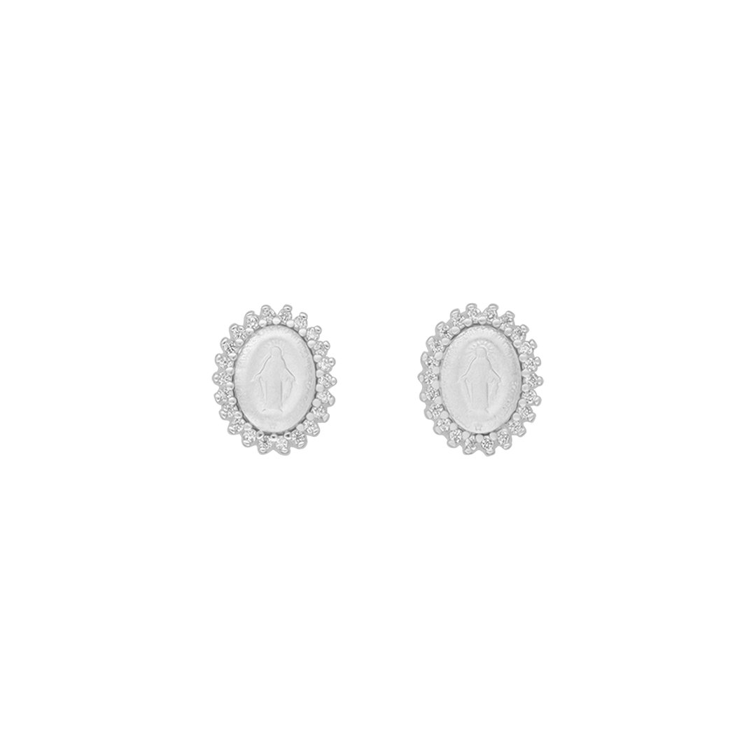MIRACULOUS MEDAL - EARRINGS - SILVER