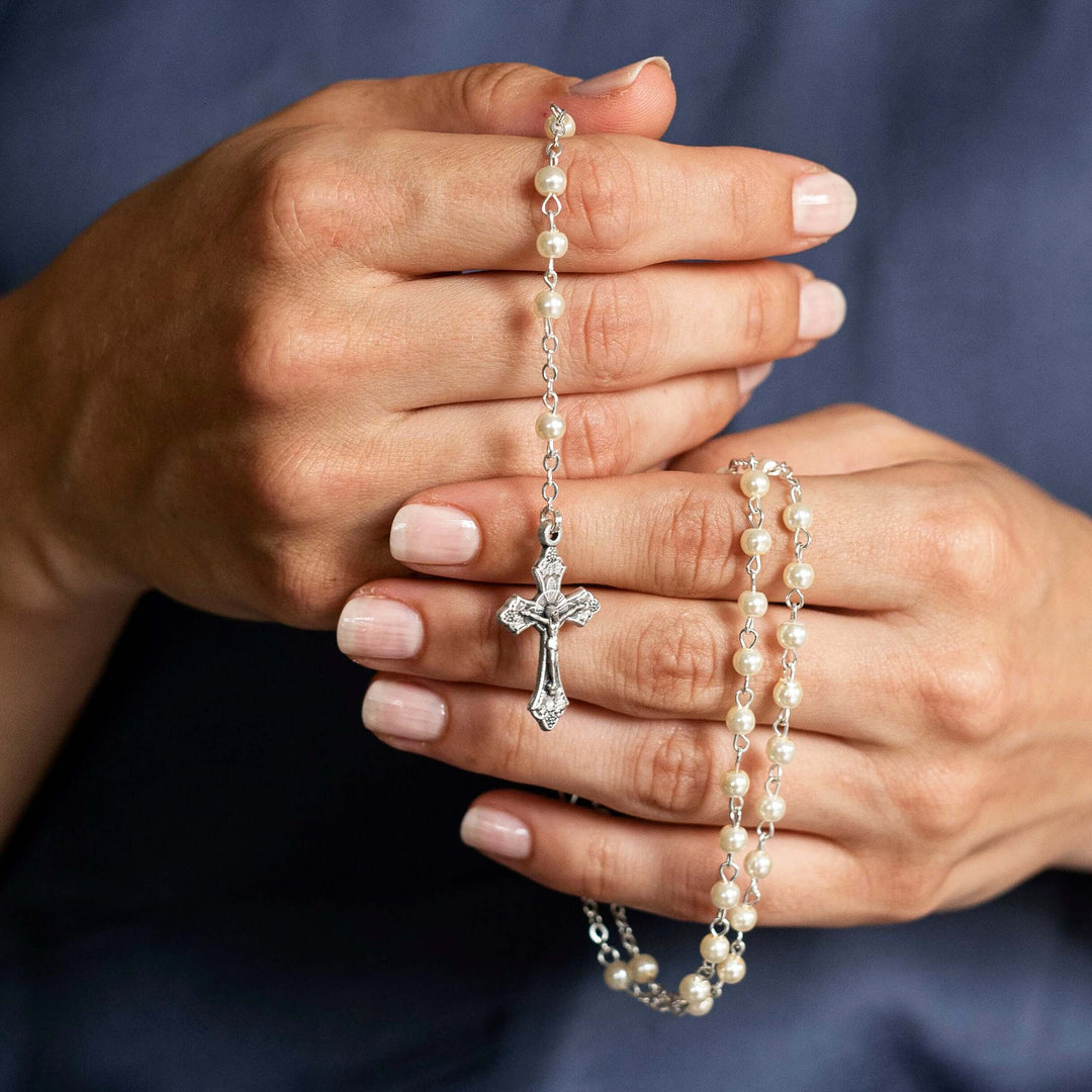 PEARL ROSARY - METAL