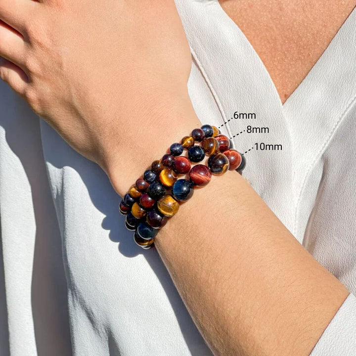 "Multiple Eye" Bracelet in Tiger Eye, Bull Eye & Hawk Eye