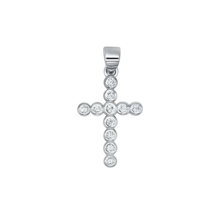 CROSS PENDANT - SILVER AND ZIRCONIA