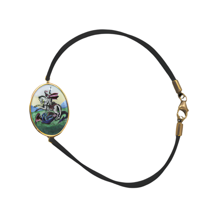 ST GEORGE BRACELET - PAINTED CERAMIC IN GOLD
