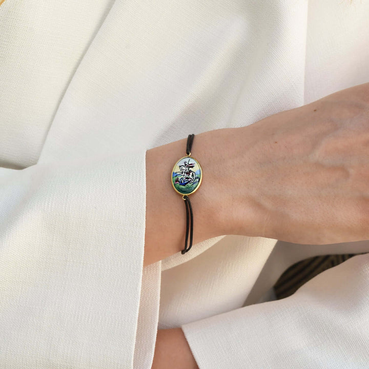 ST GEORGE BRACELET - PAINTED CERAMIC IN GOLD