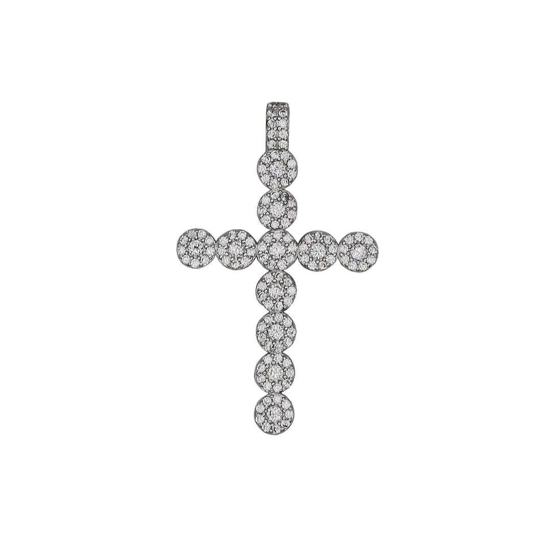 CROSS PENDANT - SILVER AND ZIRCONIA