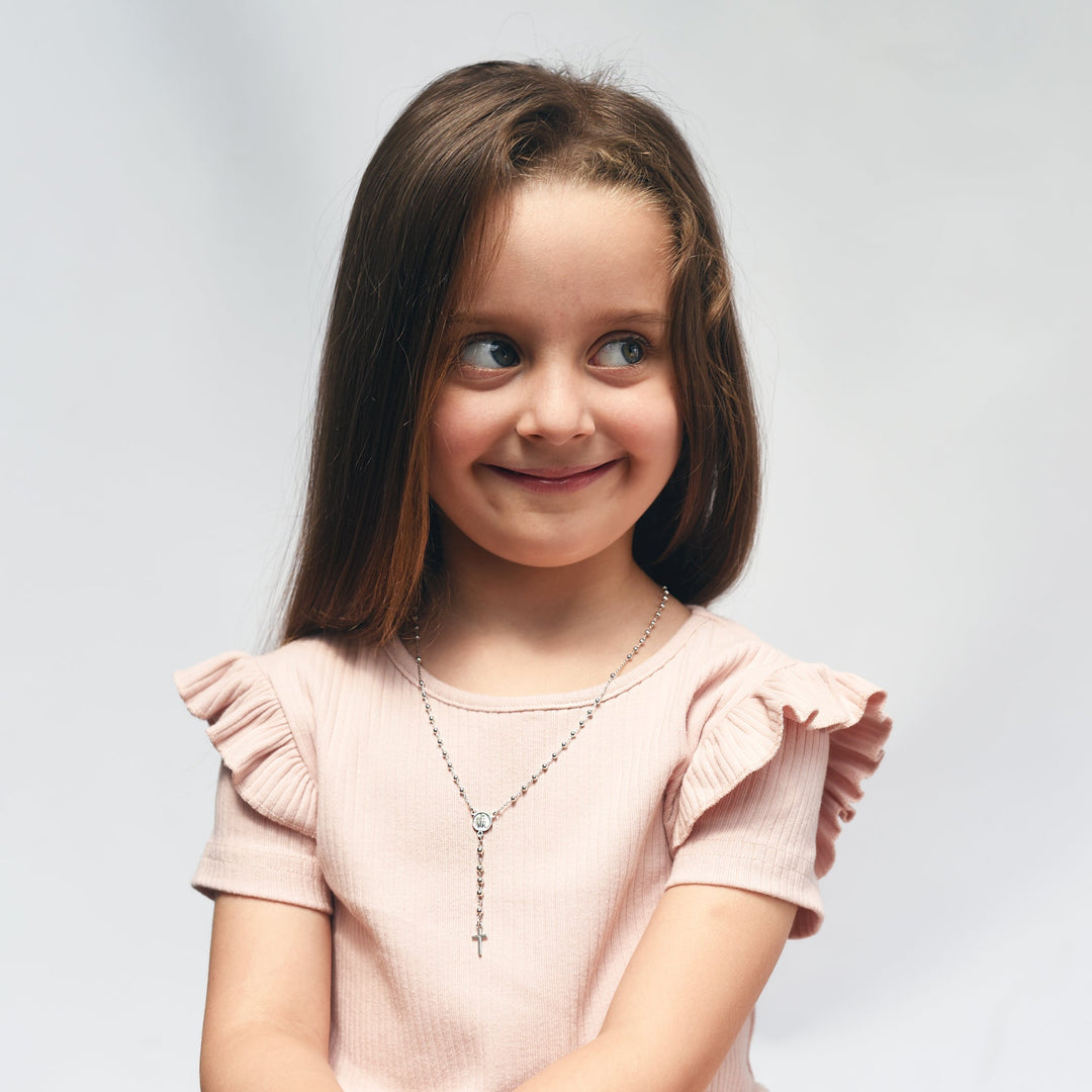 BABY ROSARY NECKLACE - SILVER