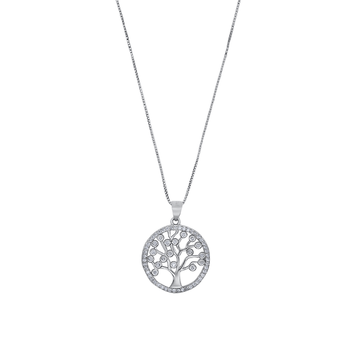 TREE OF LIFE NECKLACE - SILVER - ZIRCONIA