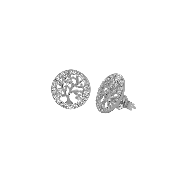TREE OF LIFE - EARRINGS - SILVER AND ZIRCONIA