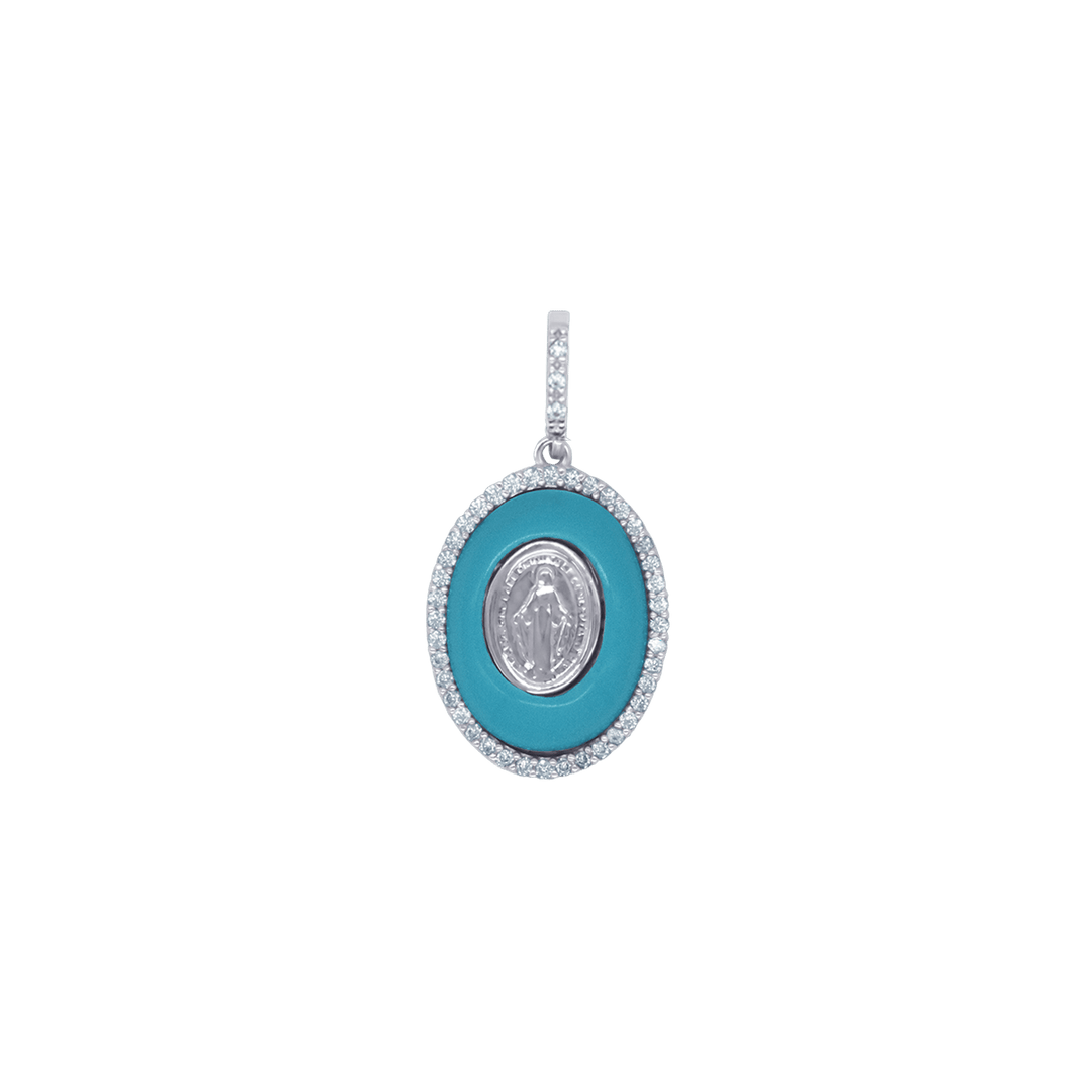 MIRACULOUS MEDAL HANGER - SILVER AND ZIRCONIA