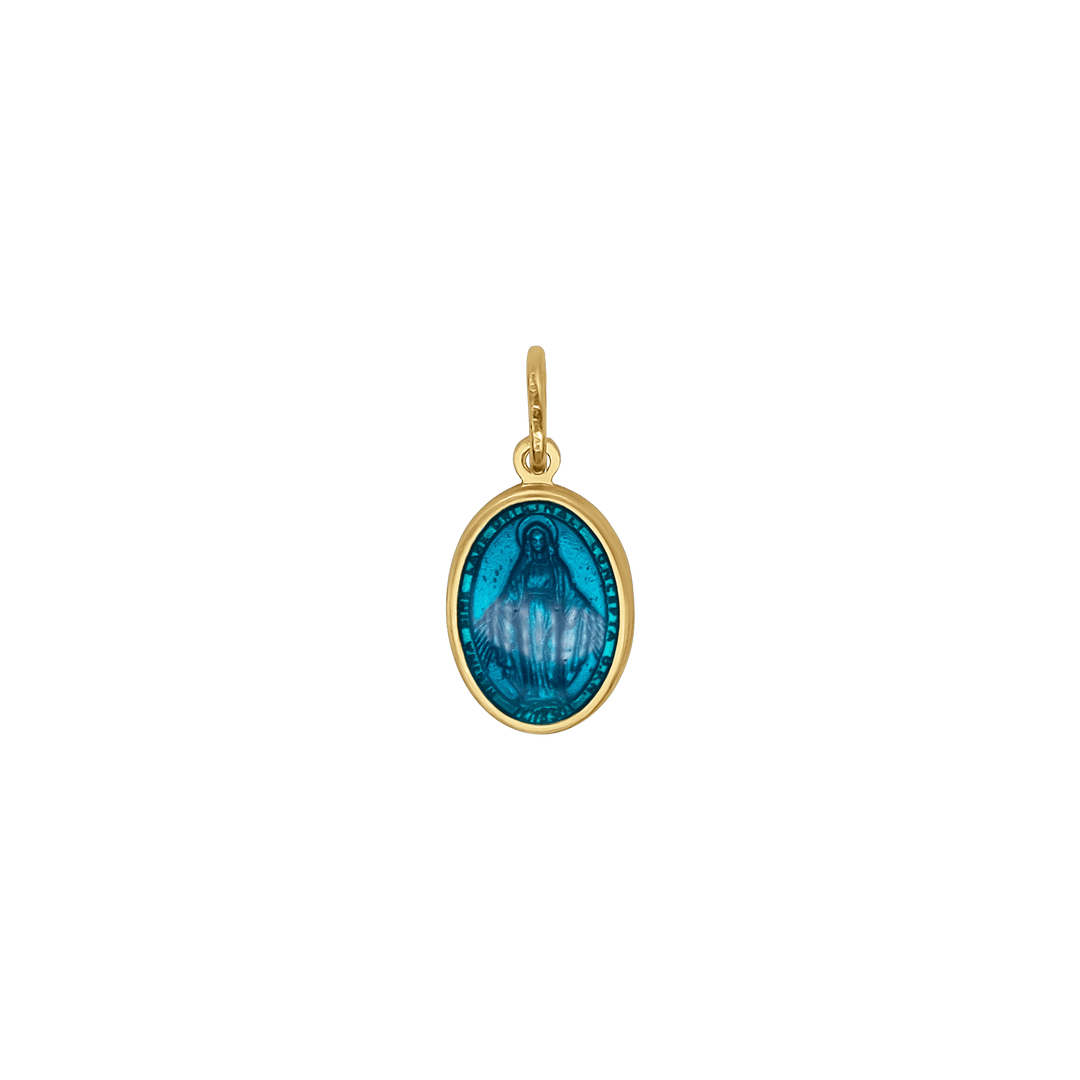 BLUE MIRACULOUS MEDAL - VERMEIL SILVER