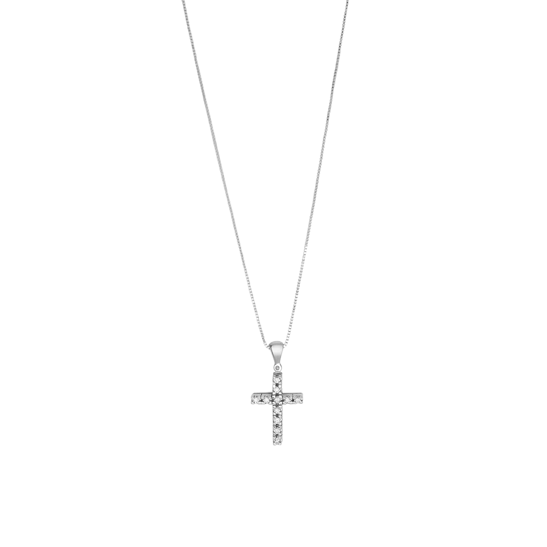 CROSS NECKLACE - DIAMONDS AND GOLD