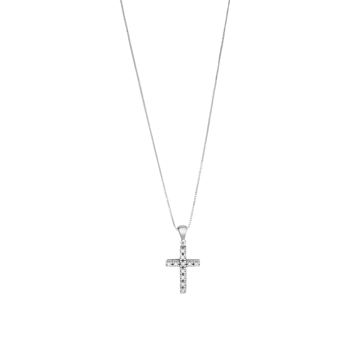 CROSS NECKLACE - DIAMONDS AND GOLD
