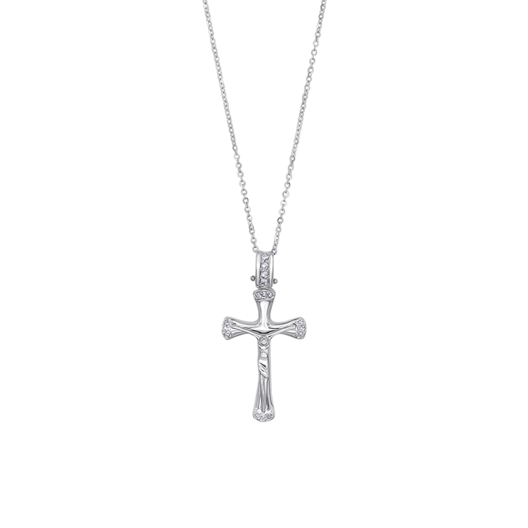 DIAMOND CRUCIFIX - NECKLACE - WHITE GOLD