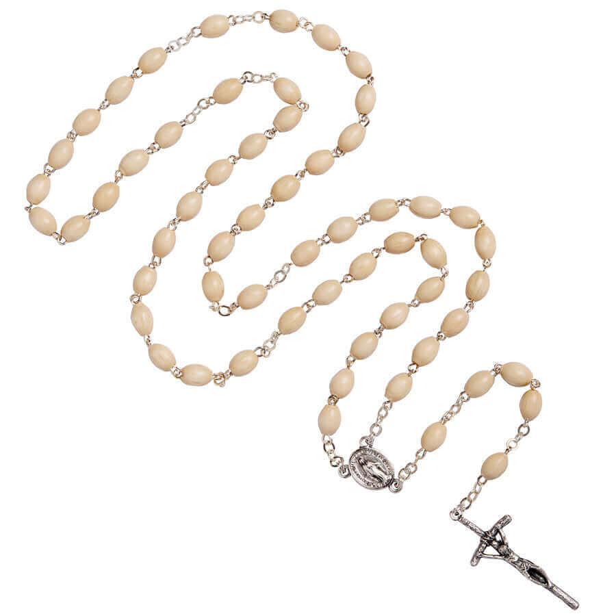 MAPLE WOOD ROSARY - METAL