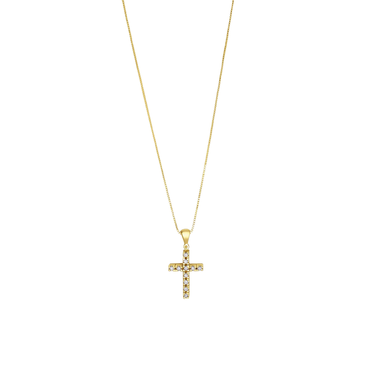 CROSS DIAMOND NECKLACE - GOLD