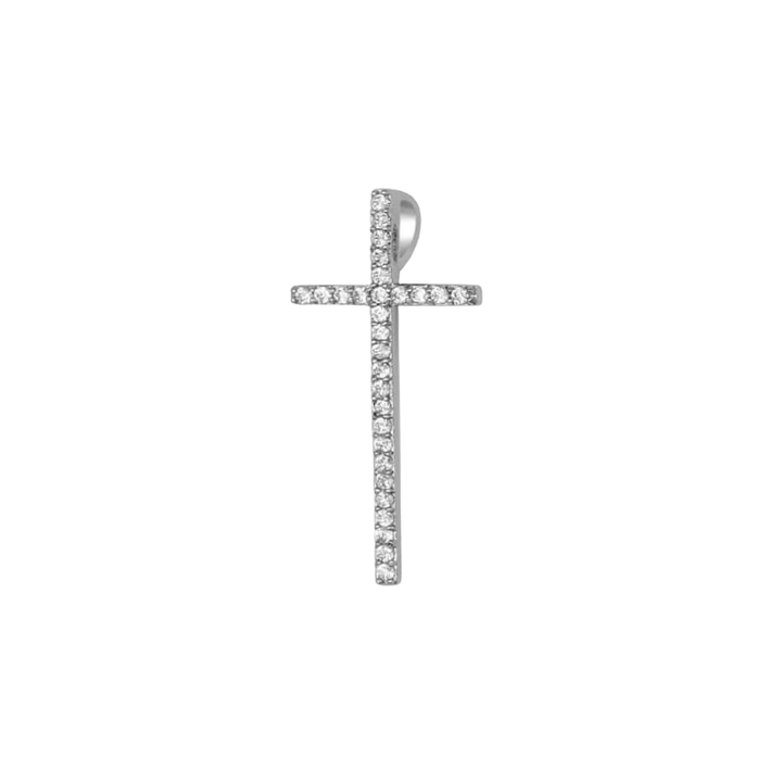 CROSS PENDANT - SILVER AND ZIRCONIA