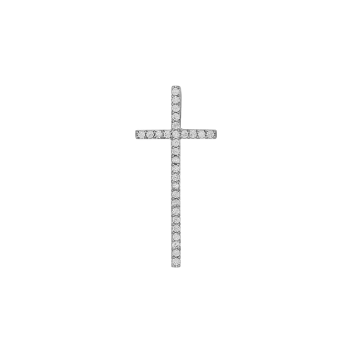 CROSS PENDANT - SILVER AND ZIRCONIA