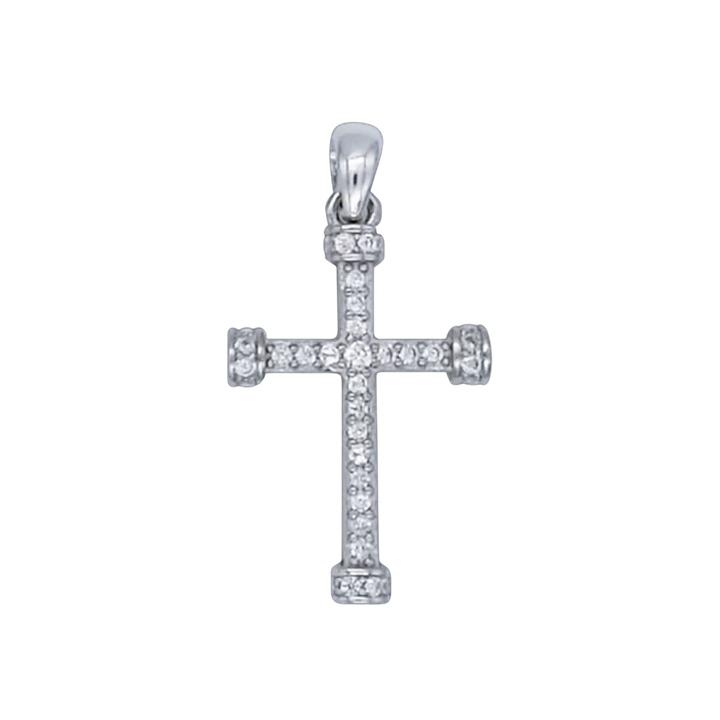 CROSS PENDANT - SILVER AND CUBIC ZIRCONIA